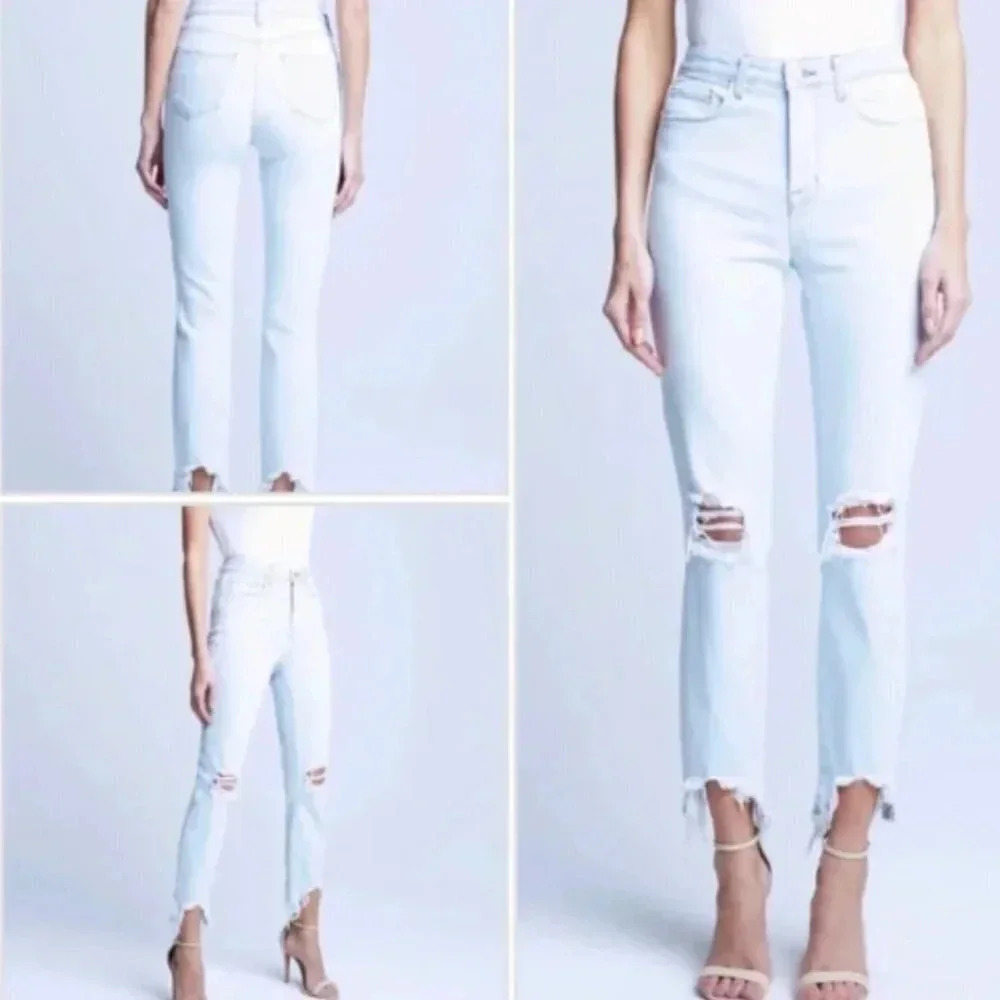 L'agence High Line Skinny High Rise Fade Out Light Wash Jeans Size 29